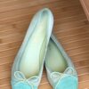 Chanel Suede Ballerina Flats – Mint Green Elegance