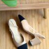 Chanel Slingback Heels – Classic Black & Beige Elegance