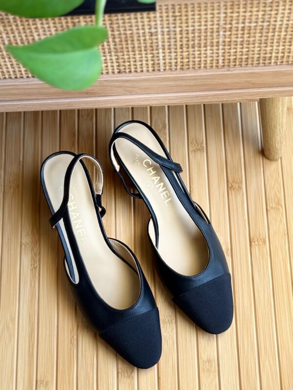Chanel Slingback Heels – Classic Black & Beige Elegance