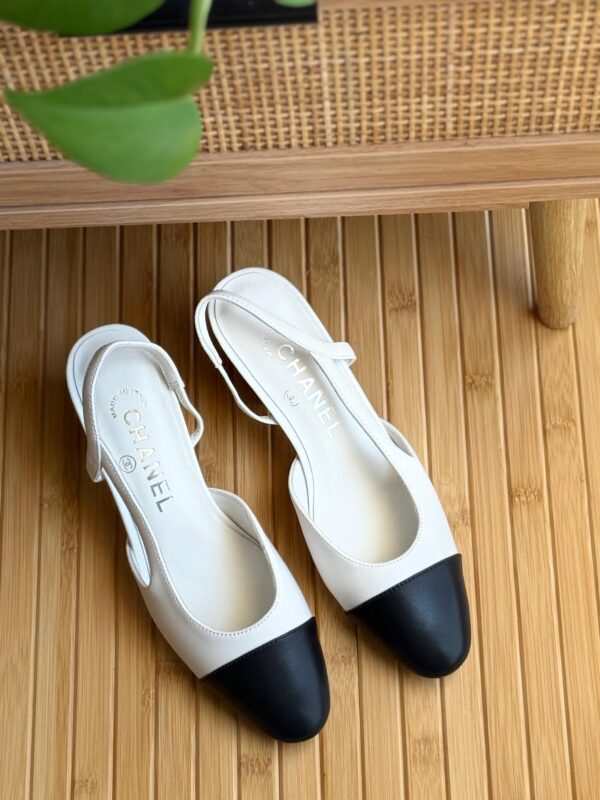 Chanel Slingback Heels – Classic Black & Beige Elegance