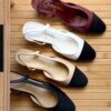 Chanel Slingback Heels – Classic Black & Beige Elegance