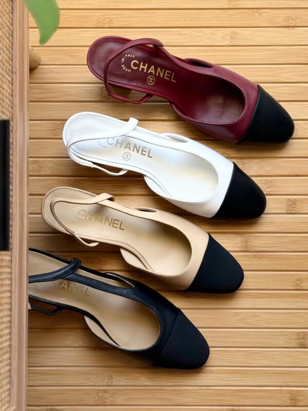 Chanel Slingback Heels – Classic Black & Beige Elegance