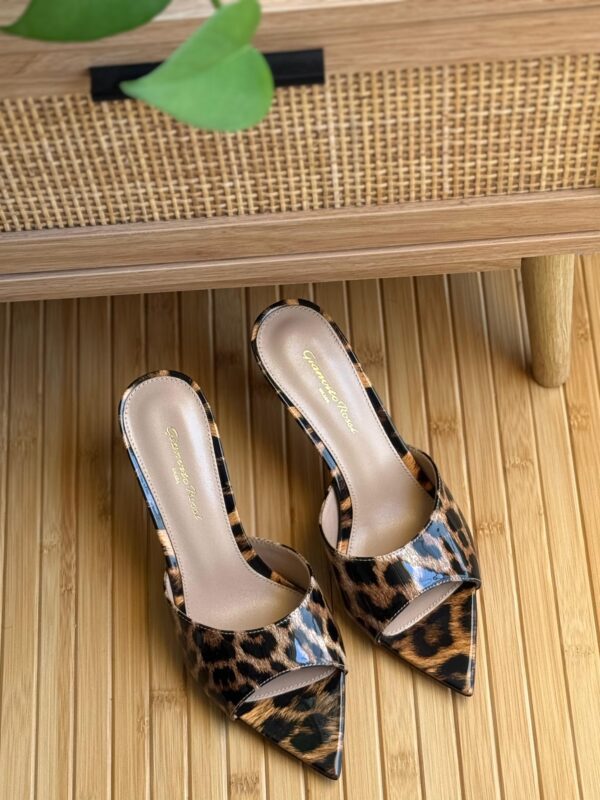 Gianvito Rossi Metallic & Leopard Pointed-Toe Mules