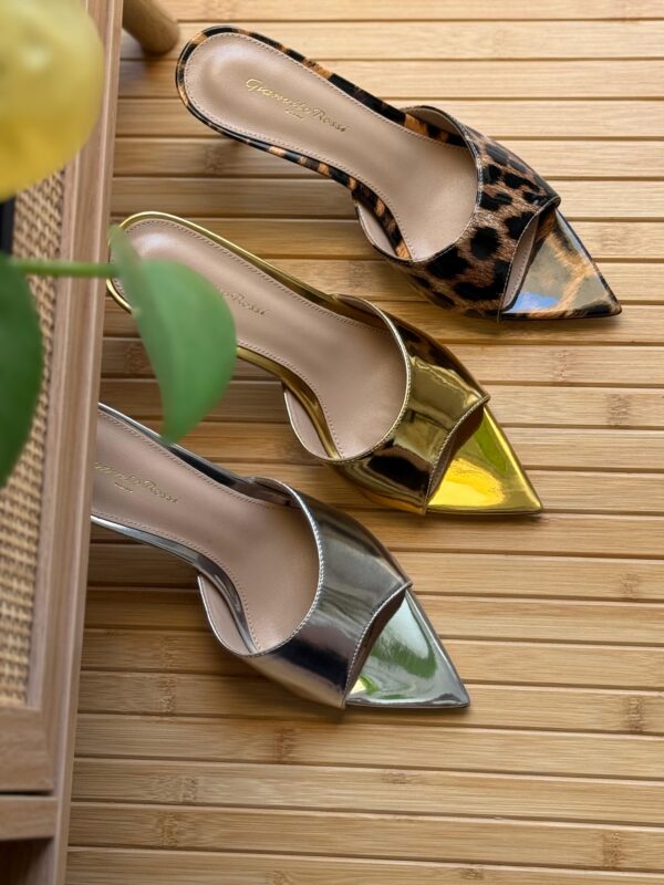 Gianvito Rossi Metallic & Leopard Pointed-Toe Mules