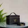 Prada White Saffiano Leather Vanity Bag