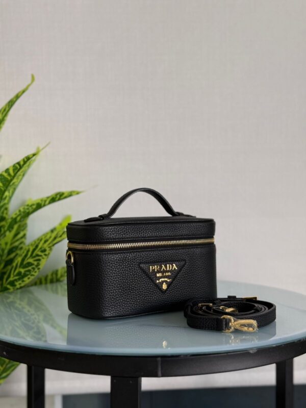 Prada White Saffiano Leather Vanity Bag