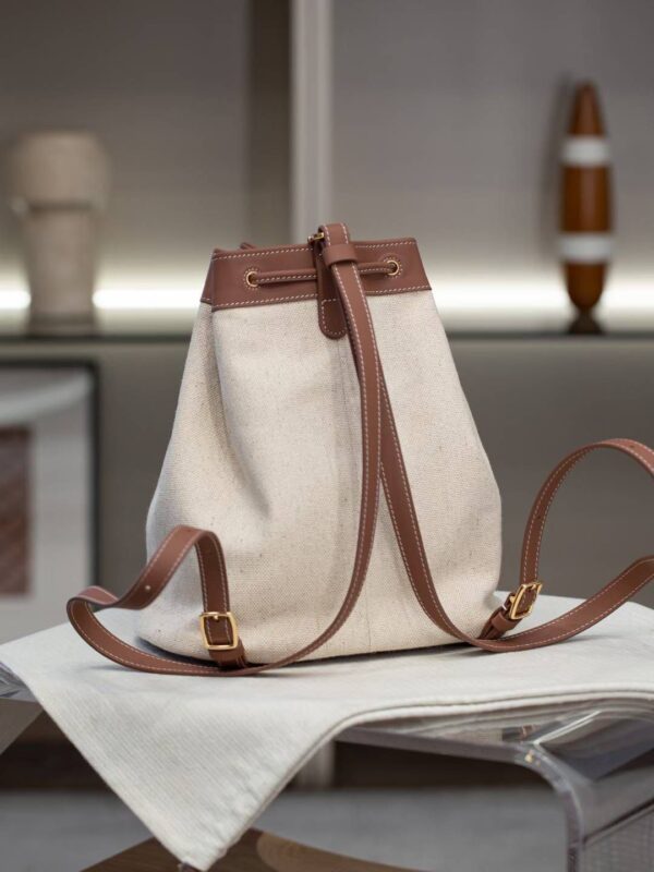 Canvas & Leather Bucket Bag