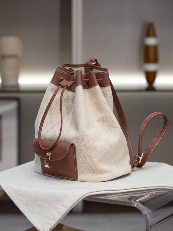 Canvas & Leather Bucket Bag