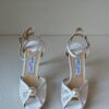 Jimmy Choo Sacora 85 Ivory Lace Pearl Sandals