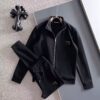 “Premium black tracksuit for men – zip-up jacket and joggers set”
