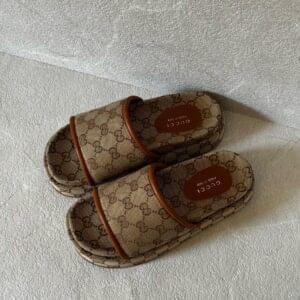 GG platform sandal Gucci GG Platform Slides