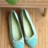 Chanel Suede Ballerina Flats – Mint Green Elegance