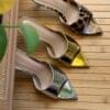 Gianvito Rossi Metallic & Leopard Pointed-Toe Mules
