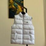 Luxury-Inspired White Puffer Vest for Men – Lightweight Sleeveless Winter Jacket